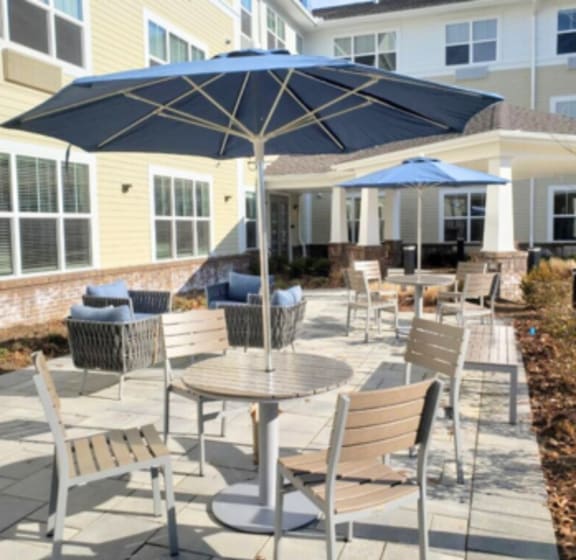 Patio at Allenwood Terrace Senior Apartments in Wall Township NJ