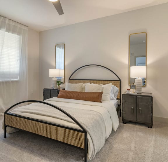 Model home bedroom at Aventine, Hercules, California