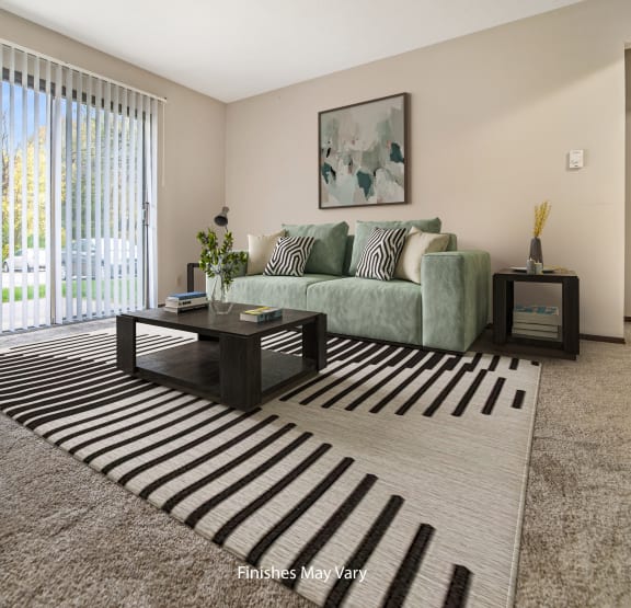 Primrose Lounge - Living Room at Timberlane Apartments in Peoria, Illinois, 61615 at