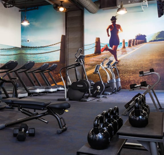 Fitness center and equipment at Aventine, California, 94547