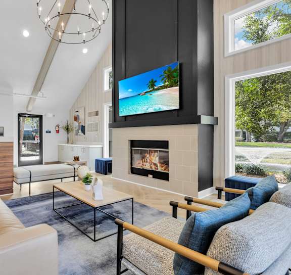 Modern Clubhouse Living Area at AVIA Lofts on Liberty Ridge, Apartments, Jacksonville, Florida