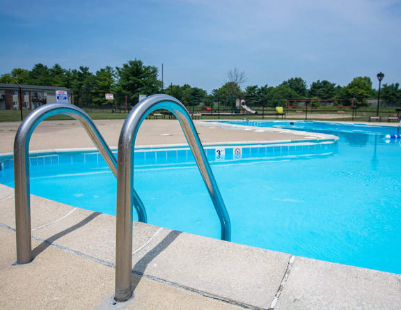 our resort style pool is next to the building of our apartments