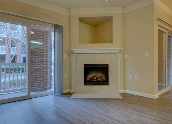Fireplace at Rose Heights apartment Raleigh, NC