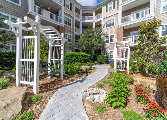 Outdoor Walking Space at Rose Heights Apartments, Raleigh, North Carolina
