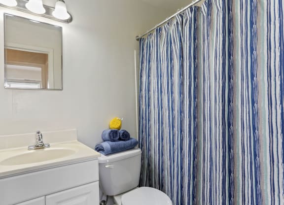 Renovated Bathrooms With Quartz Counters at The Fields of Alexandria, Virginia