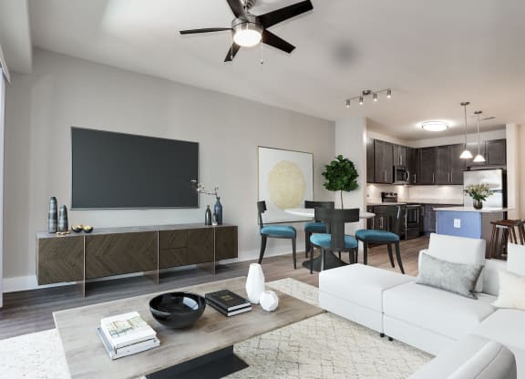 Living Room With Television at 800 Carlyle, Alexandria