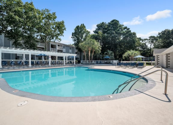 the swimming pool at our apartments at St. Andrews Reserve, North Carolina