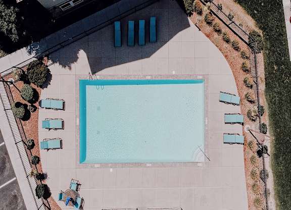 Arial view of pool at Florentine Villas, Midvale, UT 84047