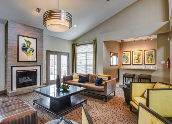 Clubroom With Fireplace at Cascades Overlook, Sterling