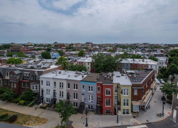 a view of the city from the roof of a building at Reed Row, Washington