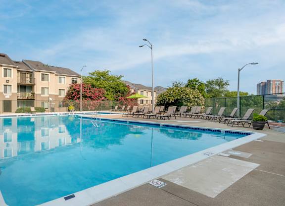 A swimming pool with the word FAH painted on it.