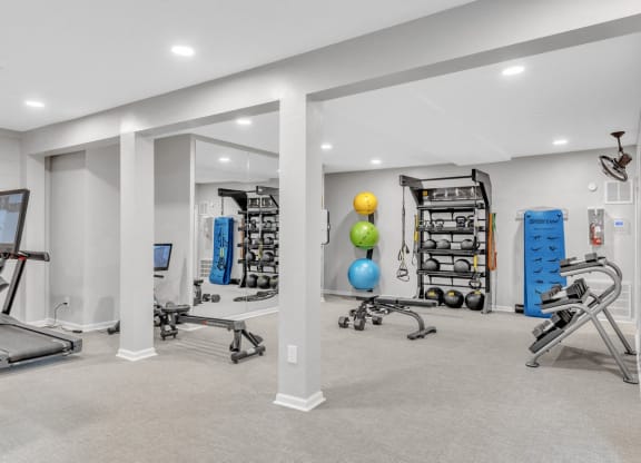 the gym at the landing at pullman apartments in pullman  at Brampton Moors, Cary, North Carolina