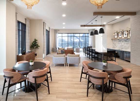 A modern dining area at The William, Chantilly, VA