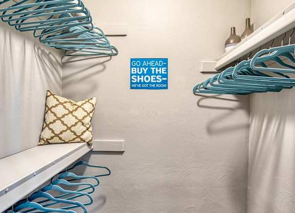 Walk-in closet at Compass at City Center, Newport News, Virginia