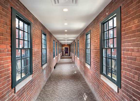 A long corridor at The Residences at St. Elizabeths East, Washington, 20032
