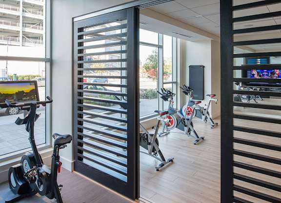 A gym with television. at Dock 79, Washington, District of Columbia
