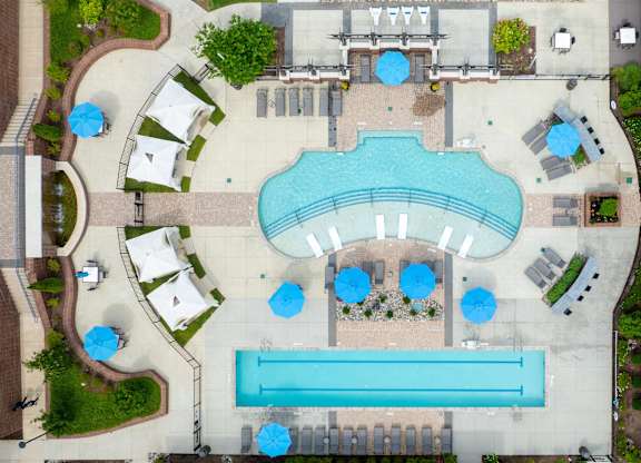 Aerial View of a Swimming Pool at The Aster Cary, Cary