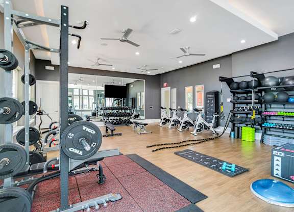 Gym With Weights at The Aster Cary, Cary North Carolina