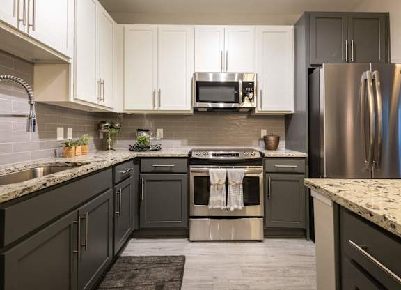 A Kitchen With a Oven at The Aster Cary, North Carolina