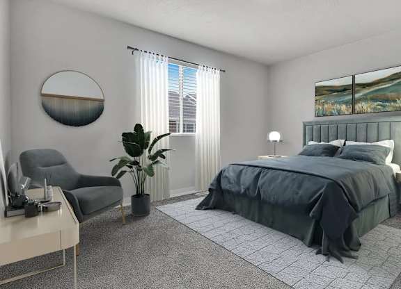 Bedroom at Calla Homes Apartments, Millcreek