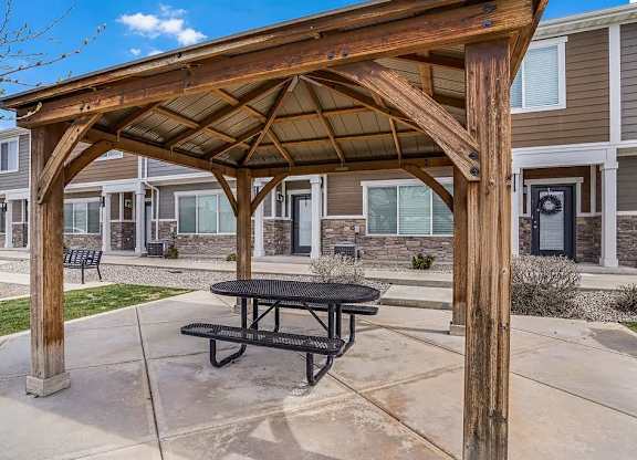 Outdoor Wooden Pergola at Calla Homes Apartments, Millcreek, UT, 84106