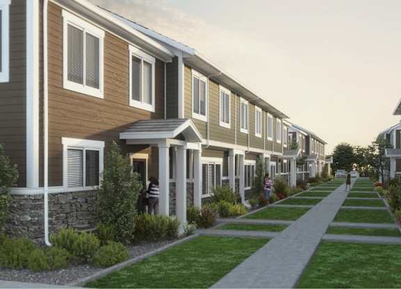 Courtyard Pathway at Calla Homes Apartments, Millcreek, 84106
