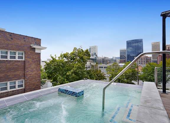 Infinity Swimming Pool View at Lotus Cityline Apartments, Salt Lake City, Utah