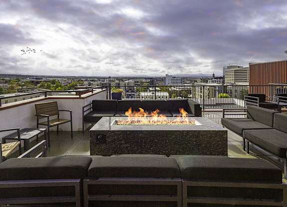 Modern Rooftop Patio at The Lotus Apartments, Salt Lake City