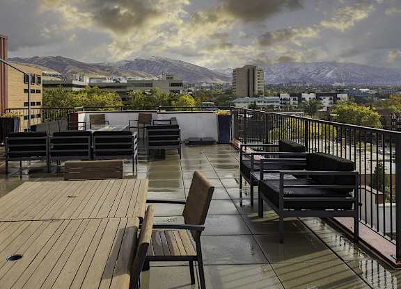 Rooftop Patio at The Lotus Apartments, Salt Lake City, 84111