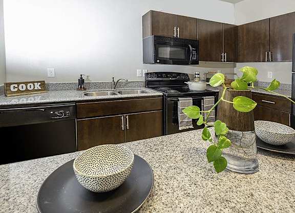 Modern Kitchen at The Lotus Apartments, Salt Lake City, 84111