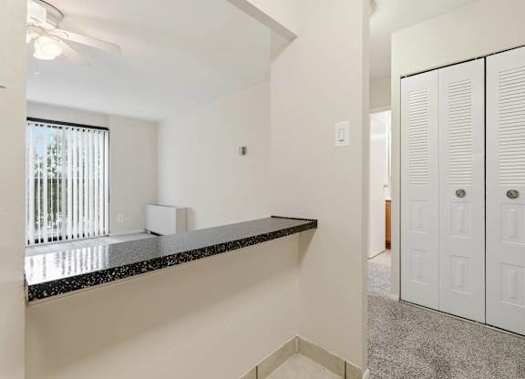 A white door is on the right side of the image.