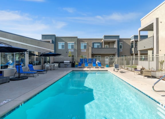 our apartments in a city have a swimming pool at Loma Villas Apartments, California, 92408