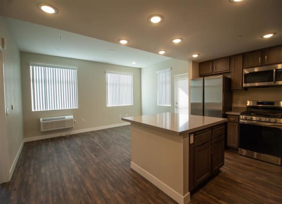 open space kitchen at Loma Villas Apartments, California
