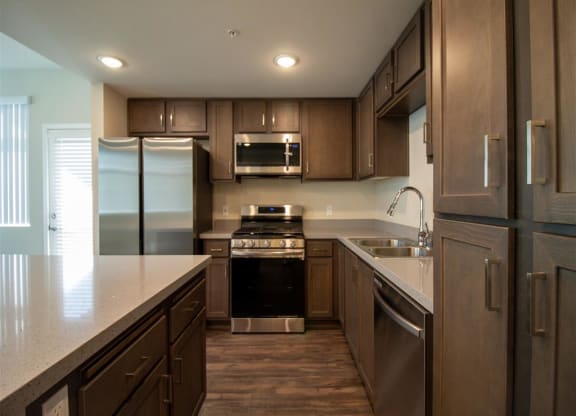 Fully Furnished Kitchen at Loma Villas Apartments in San Bernardino, CA