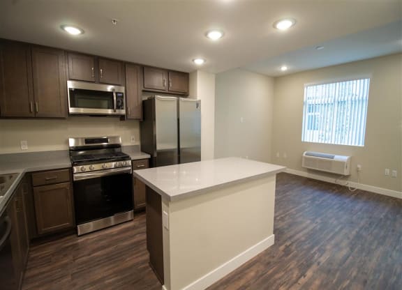 Fully Furnished Kitchen With Stainless Steel Appliances at Loma Villas Apartments, San Bernardino, 92408