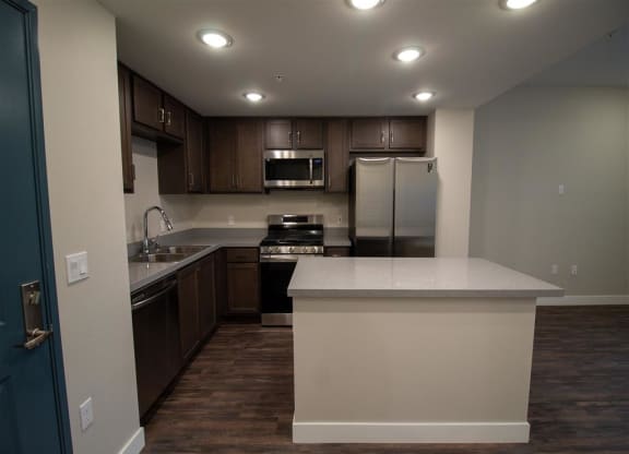 Fully Equipped Kitchen With Modern Appliancesat Loma Villas Apartments in San Bernardino, CA