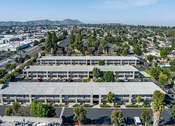 Top view of buildings at Canyon Shadows Apartments, Riverside, CA