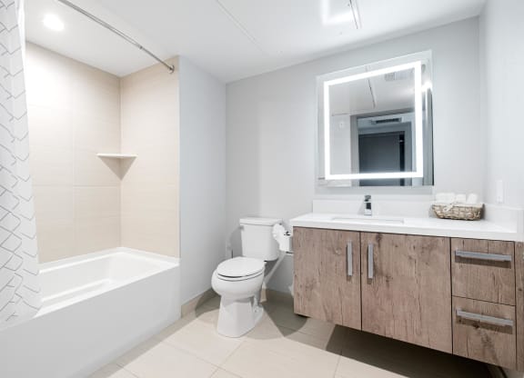 Model Bathroom at The Mansfield at Miracle Mile, Los Angeles, CA