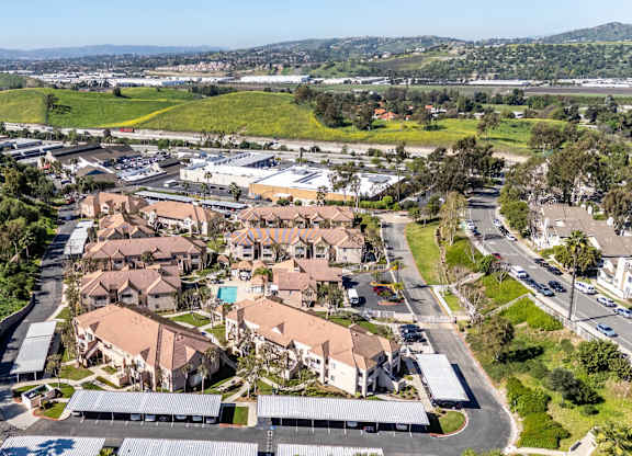 A bird's eye view of apartment at Whispering Fountains Diamond Bar, Diamond Bar California
