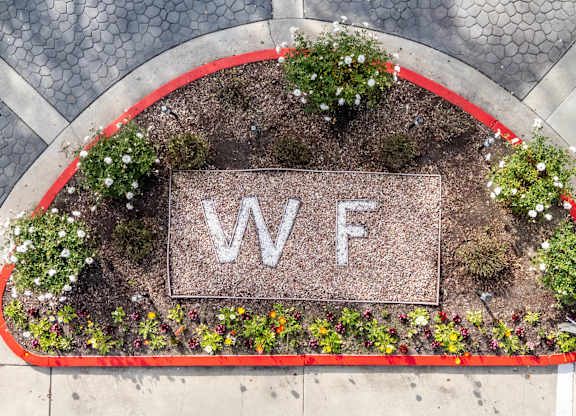 Creative garden bed ideas at Whispering Fountains Monrovia, Monrovia, CA, California , 91016