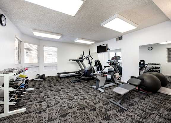 Fully Equipped Fitness Center at Whispering Fountains Monrovia, Monrovia, CA, 91016