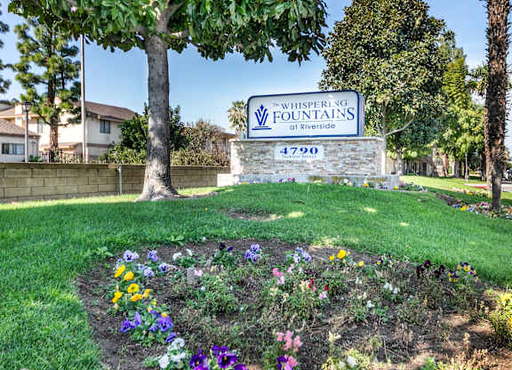 Elegant Entry Signage at Whispering Fountains Riverside, Riverside, CA