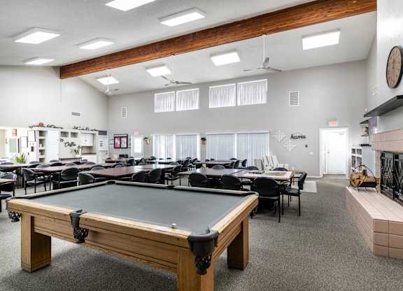 Billiards Table In Clubhouse at Whispering Fountains Riverside, Riverside