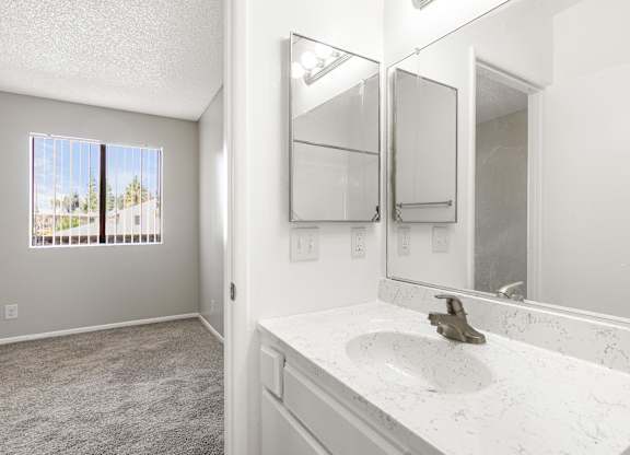 Designer Granite Countertops In Bathrooms at Whispering Fountains Riverside, Riverside, CA, 92503