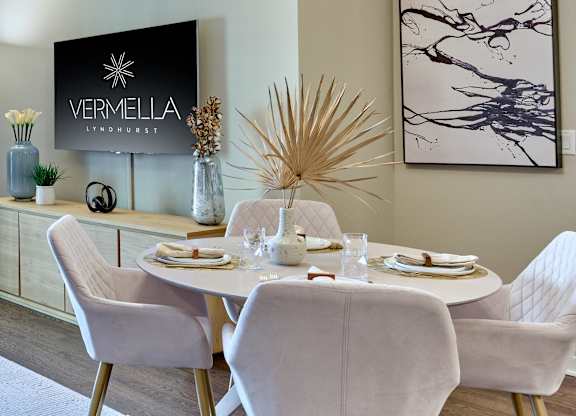 Open layout dining area at Vermella Lyndhurst apartments, Lyndhurst 07071