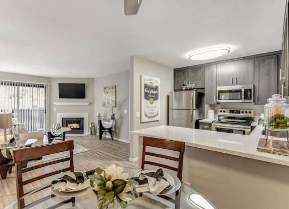Kitchen with Dining Area at Santee Villas, Santee, CA, 92071