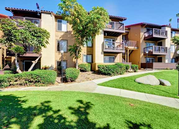 Exterior view of buildings at Bella Terra, Vista, CA, 92081