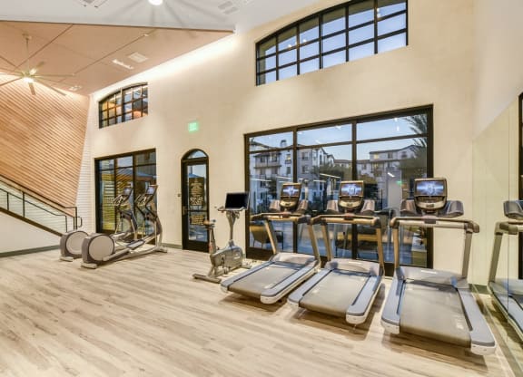 Fitness center at Sola at Pacific Highlands Ranch Apartments, San Diego, CA, 92130
