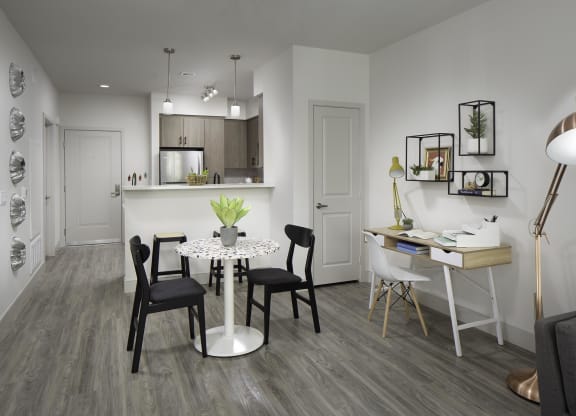 Living room and kitchen at Gravity, California