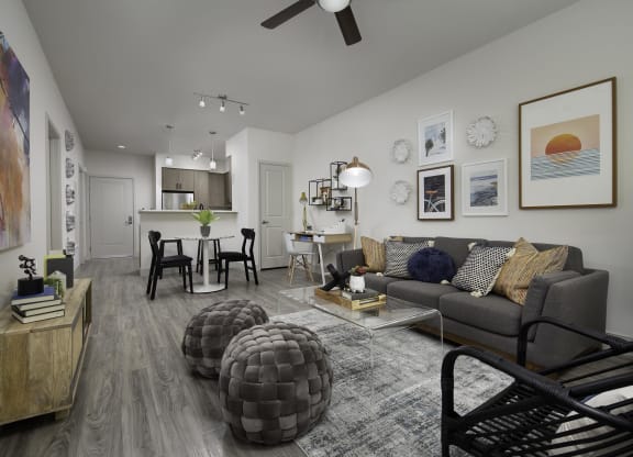 Living room at Gravity, San Diego, 92120